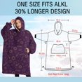 thumbnail image 4 of Oversized Wearable Blanket Hoodie,Purple Sun Planet Rocket Star Pattern Sherpa Blanket Hoodie with Super Pockets,Super Warm Fuzzy Pullover for Women & Men, 4 of 6
