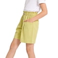 thumbnail image 4 of Zpanxa Girls Polyester Pants Solid Color High Waisted Loose Fit Wide Leg Pleated Style 7-8 Years, 4 of 6