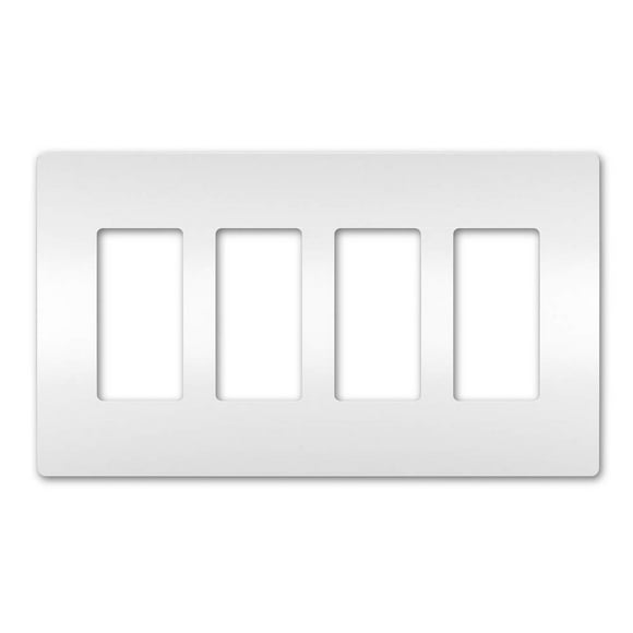 Screwless Wall Plate Plastic Sub Plate Four-Gang in White