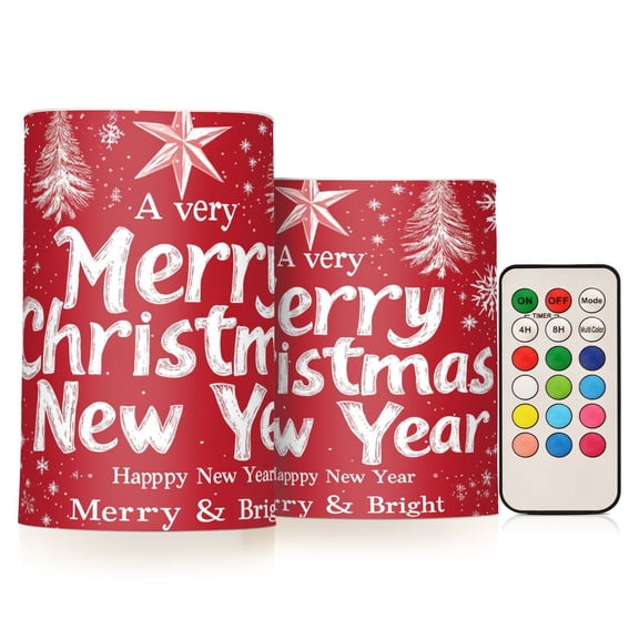 BZSMCE Flameless Candles LED Lights Snowtreen and Snowflak for Christmas Creativity Battery Candles