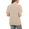 thumbnail image 5 of Vmvidoty Blouses for Women Summer Short Sleeve Crewneck Dressy Shirts Casual Waffle Knit Hollow Out Tunic Tops Beige S, 5 of 5