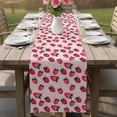thumbnail image 5 of Strawberry Table Runner, Pink Spring Summer Rustic Floral Fruit Washable Cotton Linen Table Runners 36 Inches Long, Dresser Scarf Runner for Nightstand/End Tables/Round Tables 13''x36'', 5 of 8