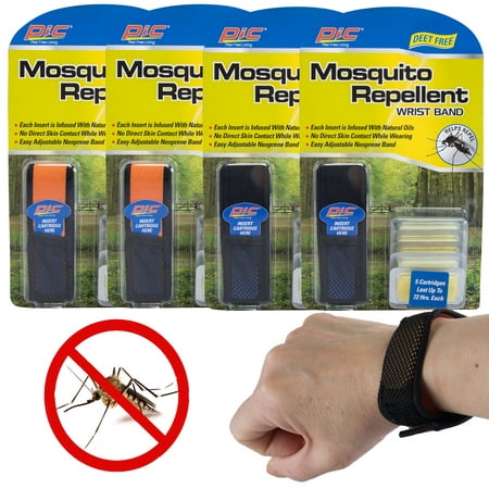 Pic (4 Pack) Natural Mosquito Repellent Bracelets For Kids Adults Citronella Best For Skin &
