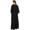 thumbnail image 2 of Bimba Women's Black Georgette Elastic Waist With Bell Sleeve Puff Maxi Dress - 4, 2 of 3