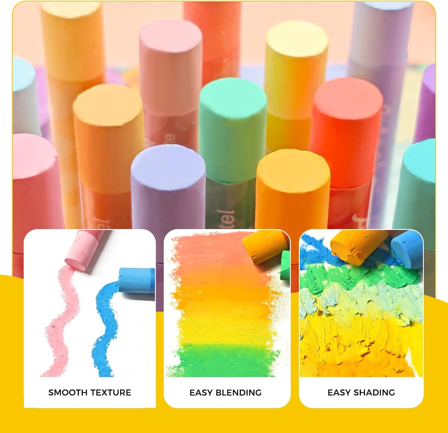 Macaron Oil Pastels Set of 36 Colors, Soft Oil Pastels for Art Painting, Drawing, Blending (10 x 70 mm)