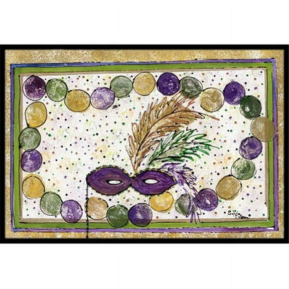 36 x 24 in. Mardi Gras Beads Indoor Or Outdoor Doormat