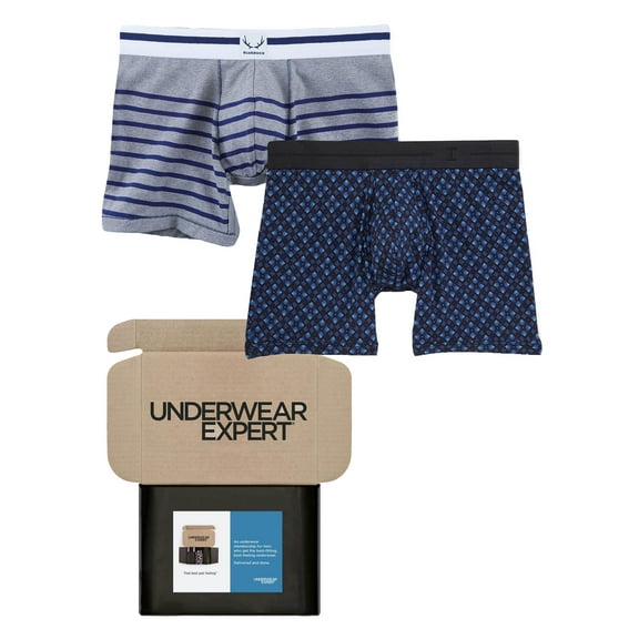 Underwear Expert Men's Boxer Briefs Curated Mystery Box, 2 Pairs