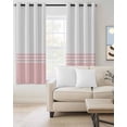 thumbnail image 3 of Blackout Curtains for Bedroom, Pink White Striped Room Darkening Window Drapes for Living Room, Modern Abstract Art Aesthetics Thermal Insulated Grommet Curtains, 42x84 inch, 2 Panels, 3 of 9