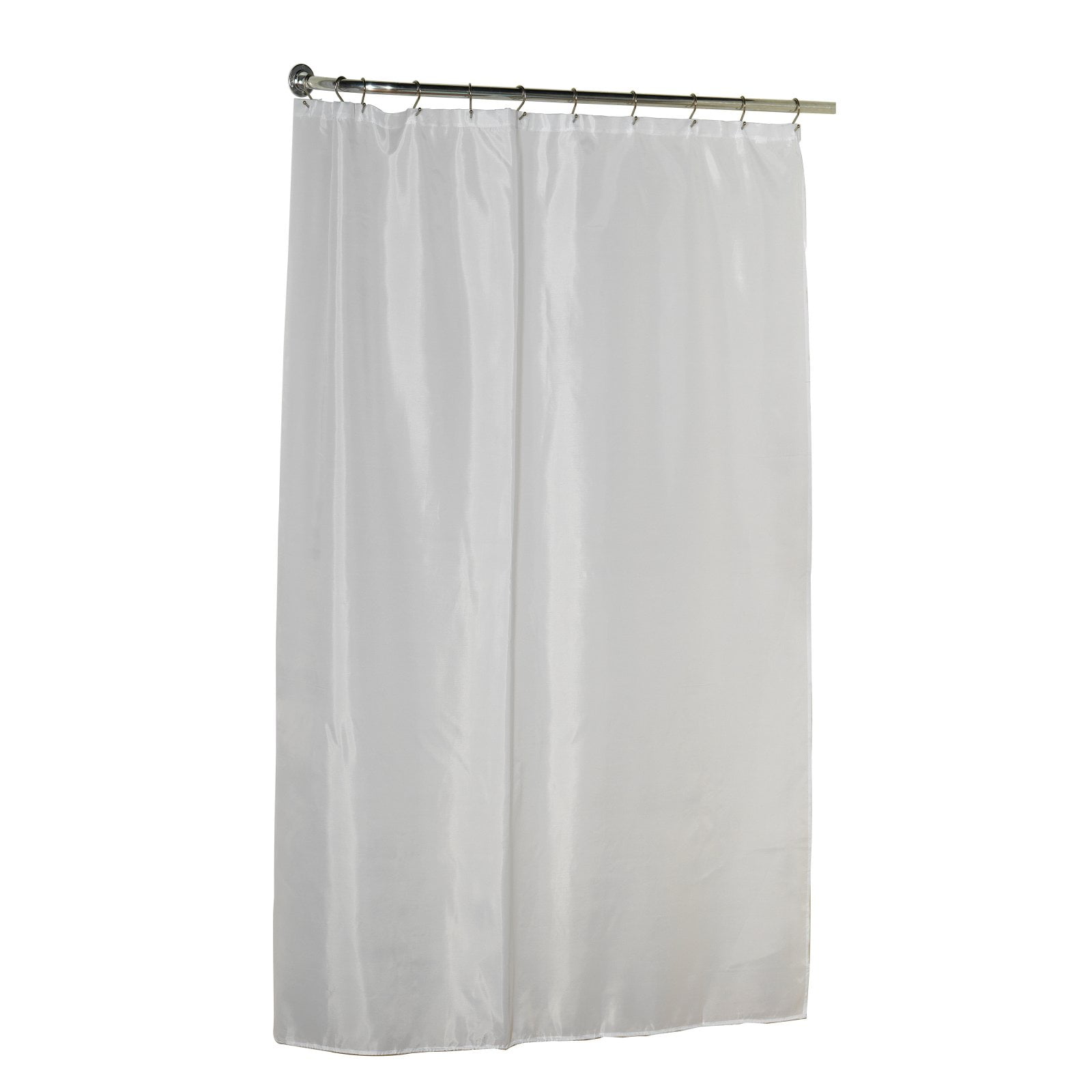 Extra Long (96'') Polyester Fabric Shower Curtain Liner in White