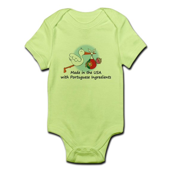 CafePress - Stork Baby Portugal USA Infant Bodysuit - Baby Light Bodysuit