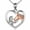 Rose Gold, variant on OPOLSKI Necklace Chain Personality Color Matching Inlaid Rhinestone Love Heart Pendant Necklace Black