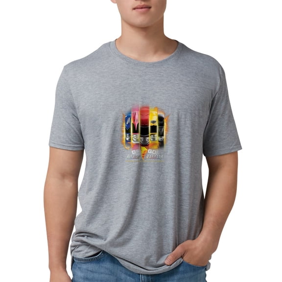 CafePress - Go Go Power Rangers! Men's Deluxe T Shirt - Mens Tri-blend T-Shirt