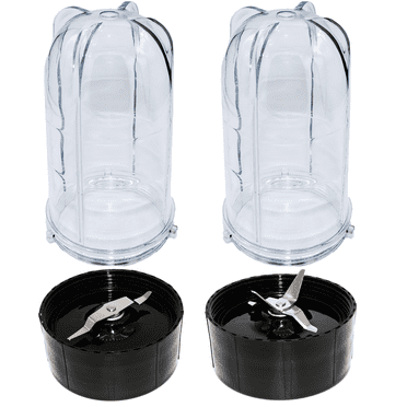 Blendin 2 Pack Tall Cups with Cross and Flat Blade Combo,Compatible with Original Magic Bullet Blender Juicer 250W MB-1001