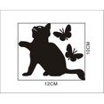 thumbnail image 4 of 1pc Cute Black Cat Catching Butterflies Wall Sticker Black Cat Butterflies Switch Sticker - Matte - Adhesive, 4 of 5