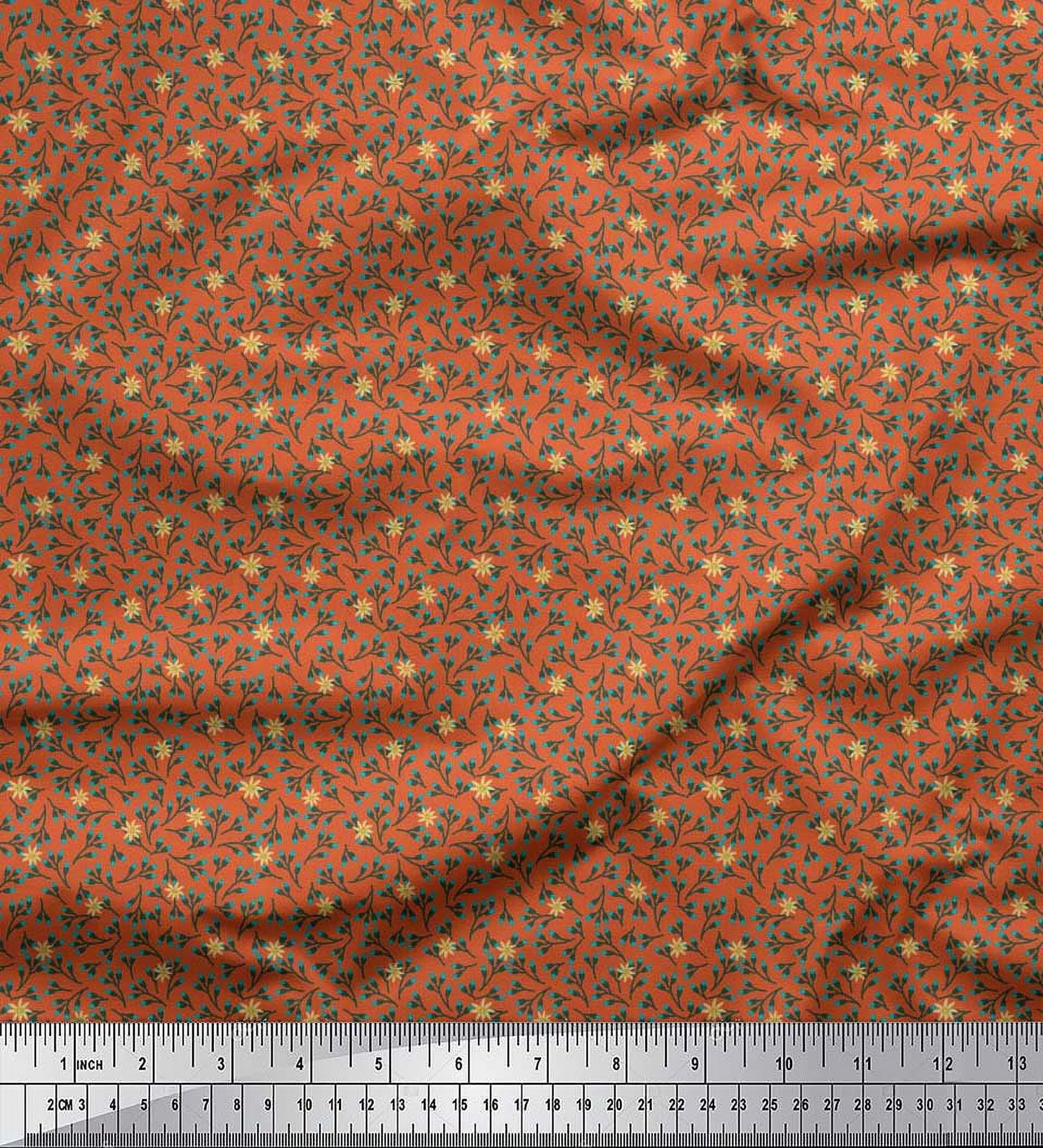 Soimoi Viscose Chiffon Fabric Flower Artistic Printed Fabric 1 Yard 42 Inch Wide