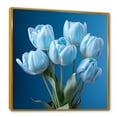 thumbnail image 2 of Designart "Blooming Azure Blue Tulips IV" Tulips Floater Framed Wall Art Living Room, 2 of 5