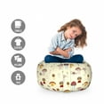 thumbnail image 2 of Woodland Storage Toy Bag Chair, Forest Mushrooms Autumn Growth in the Woodland Botanical Cartoon Pattern, Stuffed Animal Organizer Washable Bag, Large Size, Cream and Multicolor, by Ambesonne, 2 of 3
