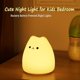 thumbnail image 2 of Linda lámpara de gato, luz nocturna para dormitorio de niñas, lámpara de gatito, regalos de cumpleaños para niños, bebés, adolescentes, silicona, luz nocturna kawaii, decoración de, 2 of 5