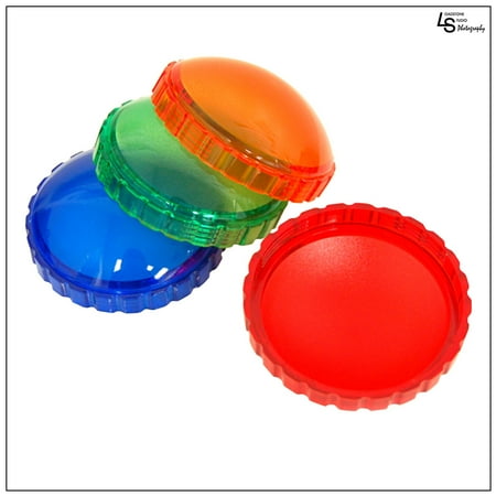 45W Bulb Flash Strobe Gel 4 Color Set Red, Orange, Green, and Blue Filter Cap for Photo Effects by Loadstone Studio WMLS0474
