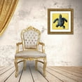 thumbnail image 3 of Grey, Jace 26x26 Gold Ornate Wood Framed with Double Matting Museum Art Print Titled - Map Turtle Y Indigo, 3 of 4