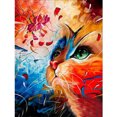 thumbnail image 1 of Pintura de diamante (DE5236) gato mirando hacia arriba cuadro de diamantes de imitación redondo completo DIY 30x40cm 40x50cm Hugtrwg Para estrenar, 1 of 1