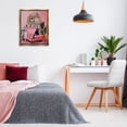 thumbnail image 2 of Stupell Industries Calm & Cozy Pink Interior Animals Painting Gold Floater Framed Canvas Art Print Wall Art, 25 x 31, 2 of 9