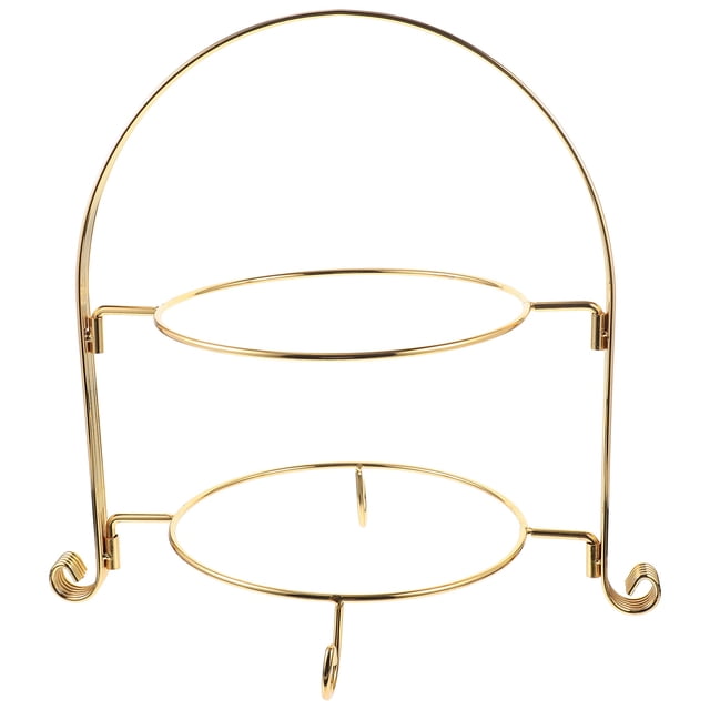 SHISUYAN 1 Pc 2- tier Dessert Display Stand without Plates Detachable Metal Fruit Rack Cupcake Holder Tower Party Serving Rack for Wedding Birthday Party