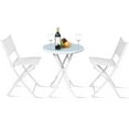 thumbnail image 3 of Resenkos Grand Patio Folding Bistro Furniture Set, 3 Piece Round Dining Table and Polyester Fabric Chairs WHITE, 3 of 5