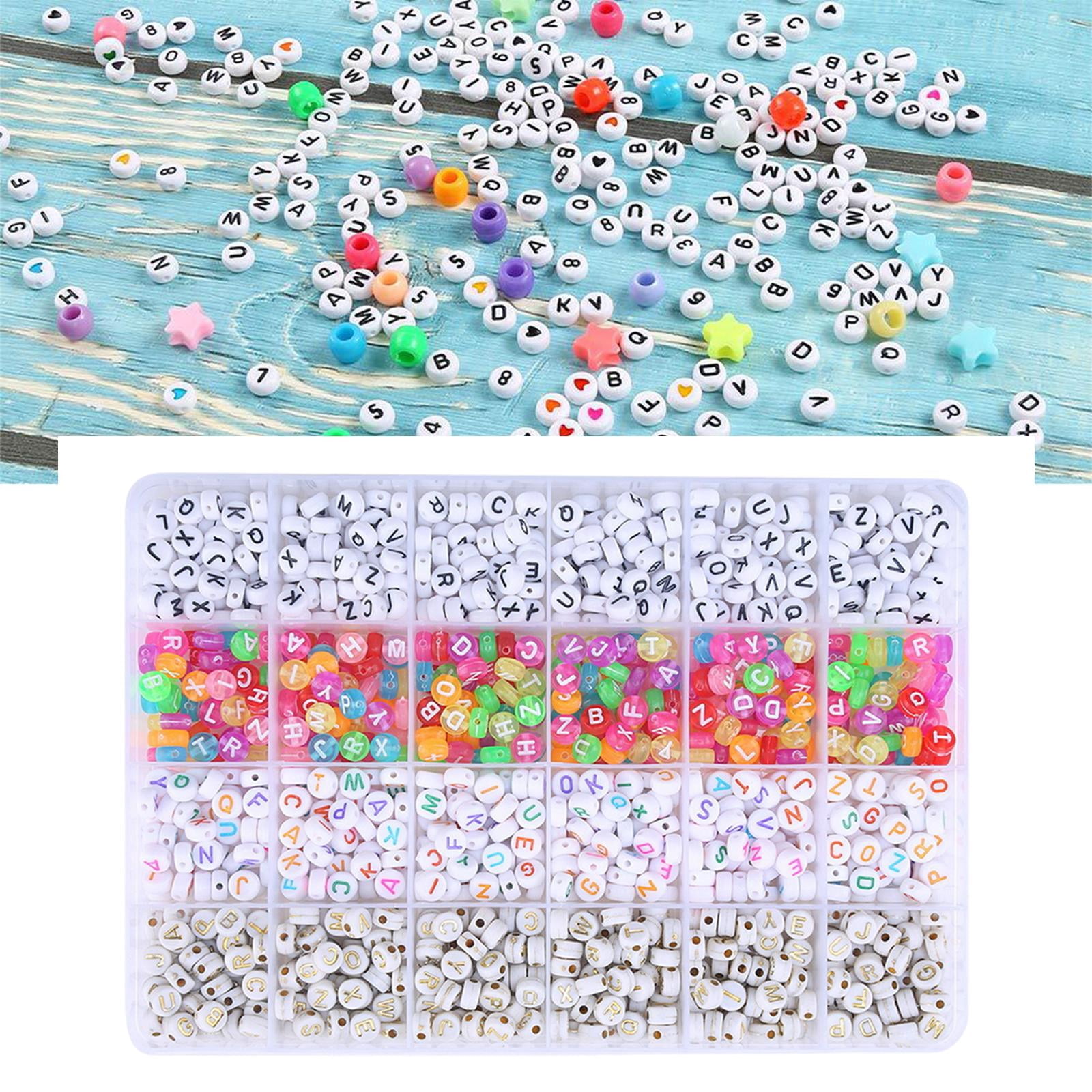 1200 Pieces Alphabet Letter Beads Set Spacer Bead 6mm A-Z Beaded Round for DIY Jewelry Making Findings Art Crafts Bracelets