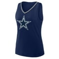 thumbnail image 2 of Women's Logo Athletic Navy Dallas Cowboys Plus Size Stellar Win V-Neck Tank Top, 2 of 3