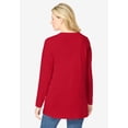 thumbnail image 2 of Woman Within Plus Size Perfect Long-Sleeve V-Neck Tunic, 2 of 6