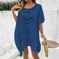 thumbnail image 4 of Swimwear Cover Up for Women Loose Casual Round Neck Short Sleeved Hollow Out Cover Shirt Beach Beach Vacation Cover Shirt, 4 of 7