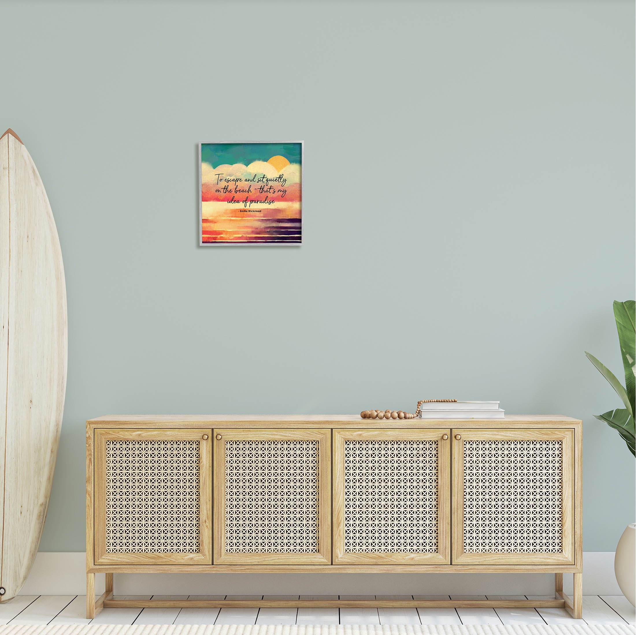 Stupell Industries To Escape Paradise Phrase Graphic Art Gray Framed Art Print Wall Art, Design by Ziwei Li