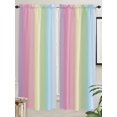 thumbnail image 2 of Living Room Curtains 72 Inches length, Rainbow Stripes Window Treatment Curtain Drapes, Modern Colorful Cream Striped Aesthetics Light Filtering Drapes for Bedroom Laundry Room, 52"x72", 2 Panels, 2 of 7