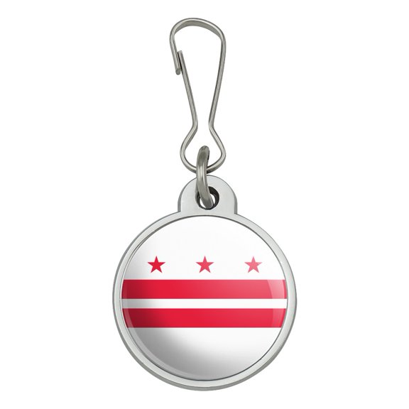 Washington D.C. The District of Columbia Flag Jacket Handbag Purse Luggage Backpack Zipper Pull Charm