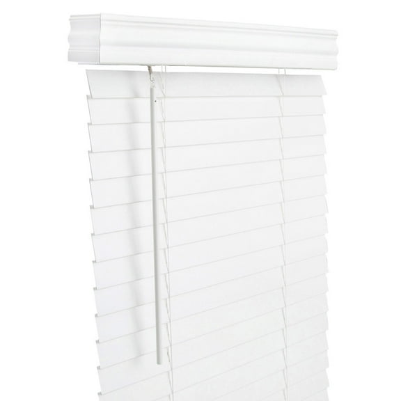 Living Accents 5005723 Faux Wood 2 in. Mini-Blinds, 43 x 60 in. White Cordless