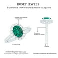 thumbnail image 4 of Rosec Jewels Lab Created Emerald Ring with Moissanite Halo for Women - 6X8 mm - AAAA Quality, 14K White Gold, US 7.00, 4 of 7