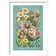 thumbnail image 2 of Art.com Vintage Flowers on Teal Art Print, White Frame Wall Art, 17" x 23", 2 of 5