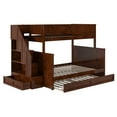 thumbnail image 6 of Dover Twin over Full Wood Staircase Bunk Bed with Drawer & Trundle in Walnut, 6 of 10