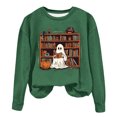 thumbnail image 2 of Inverlee Womens Halloween Sweatshirts Cute Pumpkin Ghost Graphic T-shirt Going Out Round Neck Sweatshirt Long Sleeve Tunic Pullover Tops Halloween Costumes, 2 of 4