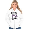 thumbnail image 3 of Crazy Cat Lady Secret of Happiness Womens Plus Size Graphic Zipper Hoodie Brisco Brands 3X, 3 of 5