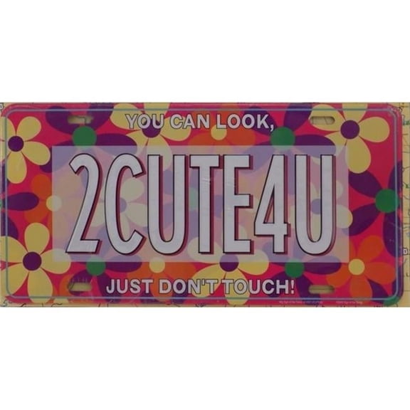 2CUTE4U Flowers Metal License Plate