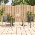 thumbnail image 1 of vidaXL 3 Piece Garden Dining Set with Cushions Grey Poly Rattan, 1 of 5