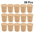 thumbnail image 3 of 50 Pcs 12 Oz Hot Soup CupThicken Disposable Oirl-proof Kraft Paper Barrel Soup Container With Lids (50 Paper Cup + 50 Paper Lid), 3 of 6