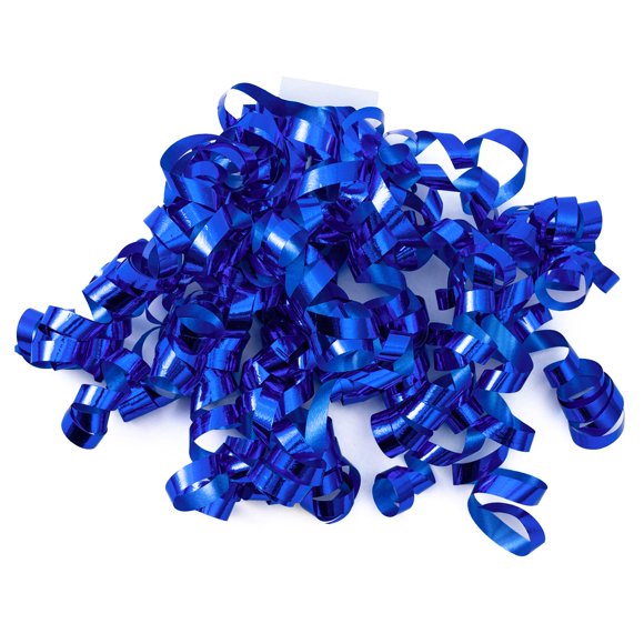 Curly Bows WRAPAHOLIC, autoadhesivo azul metalizado, 12 unidades