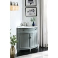 "Thomasville 24"" Gray Wood Corner Bathroom Vanity with Sink and Marble