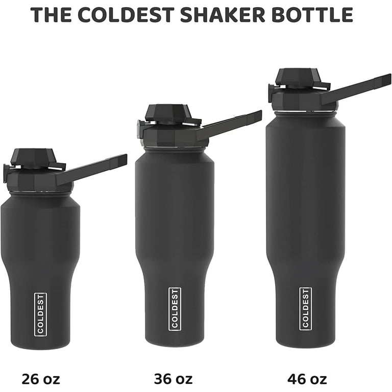 Coldest Sports Water Bottle - 3 Insulated Lids (Chug Lid, Straw