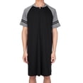thumbnail image 2 of Wacanda Men Comfort Top Long Nightshirt Sleep Shirt Comfy Short Sleeve Henley Sleepwear, 2 of 6