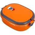 thumbnail image 1 of Zhuge aislada de acero inoxidable de 800 ml, contenedor de alimentos a prueba de fugas de 1 capa, lonchera bento para cenas con tapas, color naranja, 20 cm x 14 cm x 7,5 cm, 1 of 5