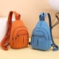 thumbnail image 3 of VeFlora Women & Men Multi-Pocket Sling Crossbody Bag, Adjustable Water-Resistant Chest Backpack, Lightweight Casual Purse for Work Travel Outdoor Daily Use(Orange/One Size), 3 of 3